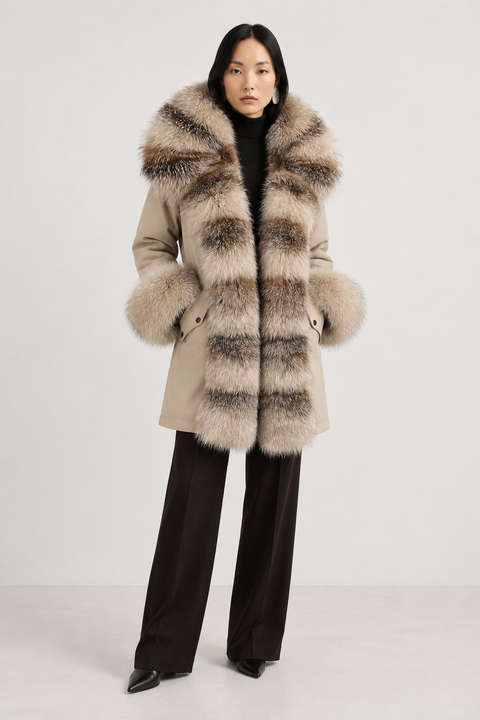 Parka forrada de piel de zorro