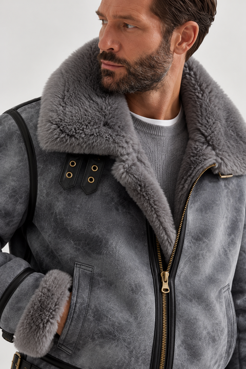 Men Genuine Shearling Jacket