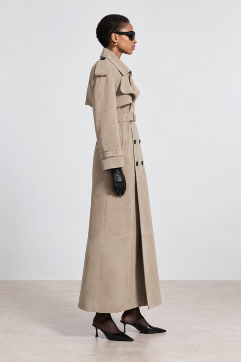 Suede Trench Coat