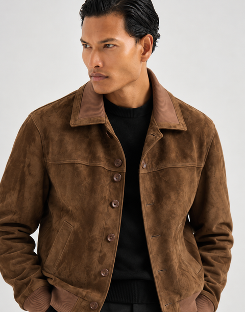 Chaqueta de piel de cordero auténtica